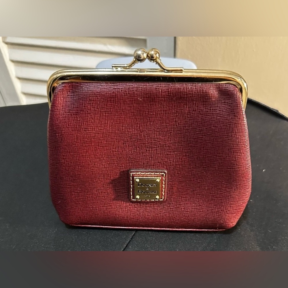 Dooney & Bourke Red Clutch with Gold Accents